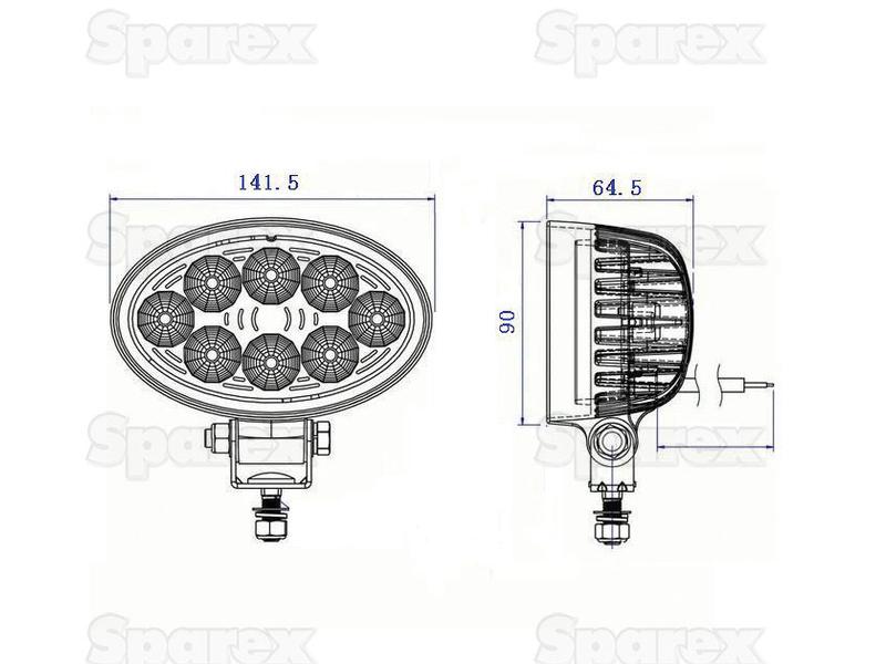 PHARE DE TRAVAIL A LED 1800 LUMEN 8X3W